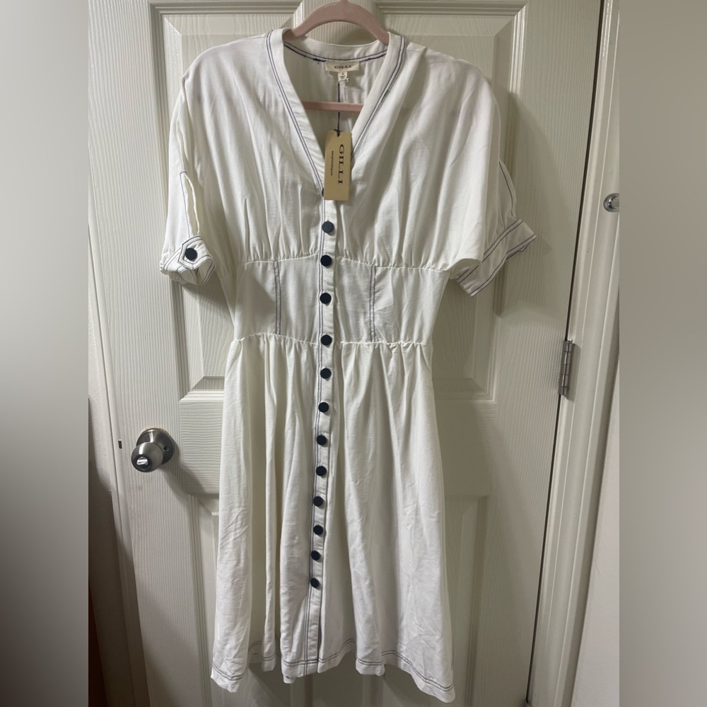 White midi dress